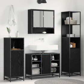 Juego de muebles de baño Roble Negro 35 x 37,5 x 166 cm en Muebles de baño | Comprar online en Foro24