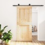 Puerta corredera con herrajes madera maciza de pino 90x210 cm de vidaXL, Puertas - Ref: Foro24-3203053, Precio: 193,56 €