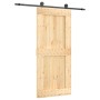 Puerta corredera con herrajes madera maciza de pino 90x210 cm de vidaXL, Puertas - Ref: Foro24-3203053, Precio: 193,56 €