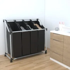 Laundry sorter with 4 bags in gray and black color. by vidaXL, Laundry baskets - Ref: Foro24-240367, Price: 37,97 €, Discount: %