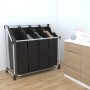 Laundry sorter with 4 bags in gray and black color. by vidaXL, Laundry baskets - Ref: Foro24-240367, Price: 38,60 €, Discount: %
