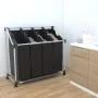 Laundry sorter with 4 bags in gray and black color. by vidaXL, Laundry baskets - Ref: Foro24-240367, Price: 37,97 €, Discount: %