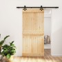 Schiebetür mit Beschlägen aus massivem Kiefernholz, 95 x 210 cm von vidaXL, Türen - Ref: Foro24-3203143, Preis: 185,77 €, Rab...