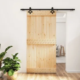 Sliding door with solid pine wood fittings 100x210 cm by vidaXL, Doors - Ref: Foro24-3203144, Price: 209,17 €, Discount: %
