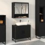 Gabinete de Lavabo para Baño Roble Negro 65 x 33 x 60 cm