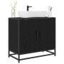 Gabinete de Lavabo para Baño Roble Negro 65 x 33 x 60 cm