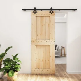 Sliding door with solid pine wood fittings 80x210 cm by vidaXL, Doors - Ref: Foro24-3203146, Price: 194,02 €, Discount: %