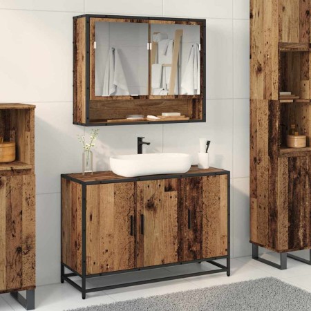 Gabinete de Lavabo para Baño Madera vieja 90 x 33 x 60 cm