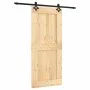 Puerta corredera con herrajes madera maciza de pino 90x210 cm de vidaXL, Puertas - Ref: Foro24-3203148, Precio: 200,91 €, Des...