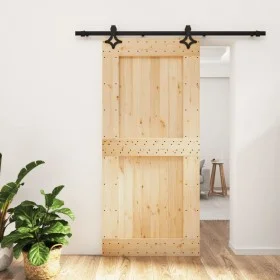 Puerta corredera con herrajes madera maciza de pino 95x210 cm by vidaXL, Doors - Ref: Foro24-3203149, Price: 195,31 €, Discou...