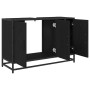 Gabinete de Lavabo para Baño Roble negro 90 x 33 x 60 cm
