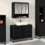 Gabinete de Lavabo para Baño Roble negro 80 x 33 x 60 cm