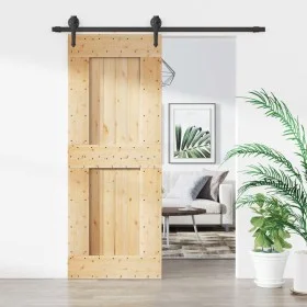 Schiebetür mit Beschlägen aus massivem Kiefernholz 80x210 cm von vidaXL, Türen - Ref: Foro24-3203204, Preis: 177,93 €, Rabatt: %