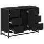 Gabinete de Lavabo para Baño Roble negro 80 x 33 x 60 cm