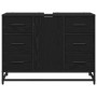 Gabinete de Lavabo para Baño Roble negro 80 x 33 x 60 cm