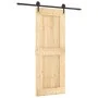 Schiebetür mit Beschlägen aus massivem Kiefernholz 80x210 cm von vidaXL, Türen - Ref: Foro24-3203204, Preis: 177,93 €, Rabatt: %