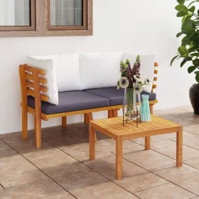2-seater garden sofa with acacia solid wood cushions by vidaXL, Modular outdoor sofas - Ref: Foro24-316264, Price: 147,90 €, ...