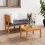 2-seater garden sofa with acacia solid wood cushions by vidaXL, Modular outdoor sofas - Ref: Foro24-316264, Price: 147,90 €, ...