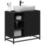 Gabinete de Lavabo para Baño Roble negro 65 x 33 x 60 cm
