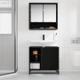 Gabinete de Lavabo para Baño Roble negro 65 x 33 x 60 cm