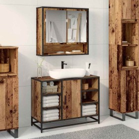 Gabinete de Lavabo para Baño Madera vieja 80 x 33 x 60 cm