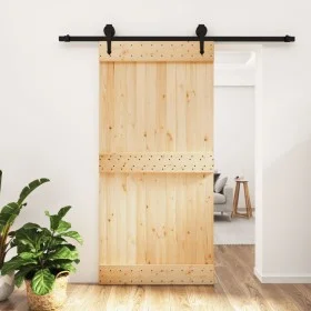 Sliding door with solid pine wood fittings 100x210 cm by vidaXL, Doors - Ref: Foro24-3203235, Price: 199,65 €, Discount: %