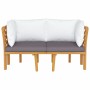 2-Sitzer-Gartensofa mit Kissen aus massivem Akazienholz von vidaXL, Modulare Sofas für den Außenbereich - Ref: Foro24-316264,...
