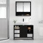 Gabinete de Lavabo para Baño Roble negro 80 x 33 x 60 cm