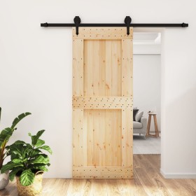 Puerta corredera con herrajes madera maciza de pino 85x210 cm von vidaXL, Türen - Ref: Foro24-3203238, Preis: 182,61 €, Rabat...