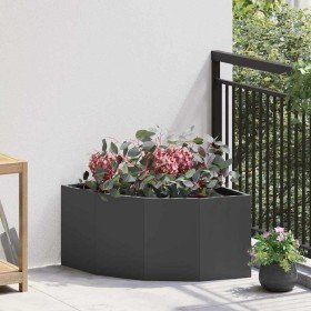Macetero de Esquina Negro 60 x 60 x 35 cm Acero en Maceteros y jardineras | Comprar online en Foro24