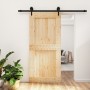 Puerta corredera con herrajes madera maciza de pino 95x210 cm de vidaXL, Puertas - Ref: Foro24-3203240, Precio: 183,40 €, Des...