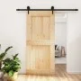 Schiebetür mit Beschlägen aus massivem Kiefernholz, 95 x 210 cm von vidaXL, Türen - Ref: Foro24-3203240, Preis: 183,84 €, Rab...