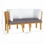 2-seater garden sofa with acacia solid wood cushions by vidaXL, Modular outdoor sofas - Ref: Foro24-316264, Price: 147,90 €, ...