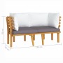 2-Sitzer-Gartensofa mit Kissen aus massivem Akazienholz von vidaXL, Modulare Sofas für den Außenbereich - Ref: Foro24-316264,...
