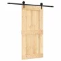 Schiebetür mit Beschlägen aus massivem Kiefernholz, 95 x 210 cm von vidaXL, Türen - Ref: Foro24-3203240, Preis: 183,84 €, Rab...