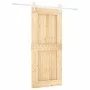 Schiebetür mit Beschlägen aus massivem Kiefernholz, 90 x 210 cm von vidaXL, Türen - Ref: Foro24-3203263, Preis: 207,24 €, Rab...