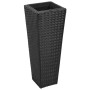 Black Synthetic Rattan Flowerbed Set 3 Pieces by vidaXL, Pots and planters - Ref: Foro24-40534, Price: 88,96 €, Discount: %