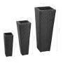 Schwarzes Blumenbeet-Set aus synthetischem Rattan, 3-teilig von vidaXL, Töpfe und Pflanzgefäße - Ref: Foro24-40534, Preis: 87...
