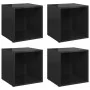 TV furniture 4 units glossy black plywood 37x35x37 cm by vidaXL, TV Furniture - Ref: Foro24-805521, Price: 57,61 €, Discount: %
