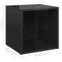 TV furniture 4 units glossy black plywood 37x35x37 cm by vidaXL, TV Furniture - Ref: Foro24-805521, Price: 57,61 €, Discount: %