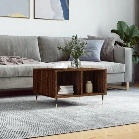 Mesa de centro madera contrachapada marrón roble 60x50x36,5 cm de vidaXL, Mesas de centro - Ref: Foro24-830539, Precio: 44,70...