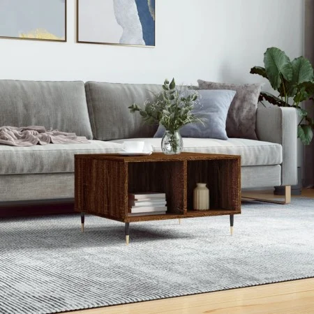 Mesa de centro madera contrachapada marrón roble 60x50x36,5 cm de vidaXL, Mesas de centro - Ref: Foro24-830539, Precio: 44,70...