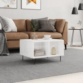 Couchtisch aus glänzend weißem Sperrholz, 60 x 50 x 36,5 cm von vidaXL, Couchtisch - Ref: Foro24-830542, Preis: 46,38 €, Raba...
