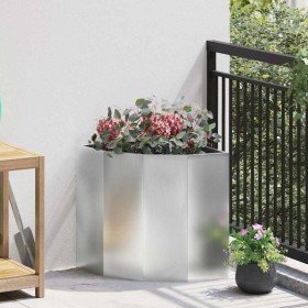 Macetero de Esquina Plateado 45 x 45 x 50 cm Acero galvanizado en Maceteros y jardineras | Comprar online en Foro24