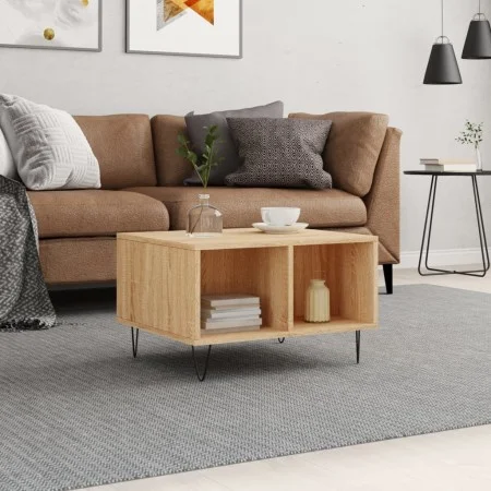 Mesa de centro madera contrachapada roble Sonoma 60x50x36,5 cm de vidaXL, Mesas de centro - Ref: Foro24-830543, Precio: 42,51...