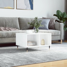 Couchtisch aus glänzend weißem Sperrholz, 60 x 50 x 36,5 cm von vidaXL, Couchtisch - Ref: Foro24-830534, Preis: 48,04 €, Raba...
