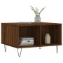Mesa de centro madera contrachapada marrón roble 60x50x36,5 cm
