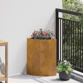 Macetero de Esquina Oxidado 30 x 30 x 50 cm Acero oxidado
