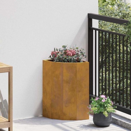 Macetero de Esquina Oxidado 30 x 30 x 50 cm Acero oxidado