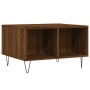 Mesa de centro madera contrachapada marrón roble 60x50x36,5 cm